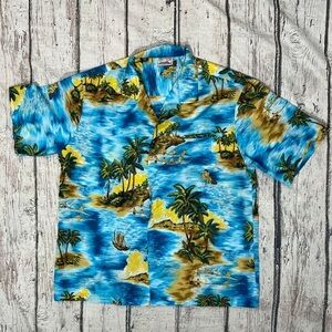 Hawaiian Shirt Men's Vintage Floral Tropical Short Sleeve Button Down